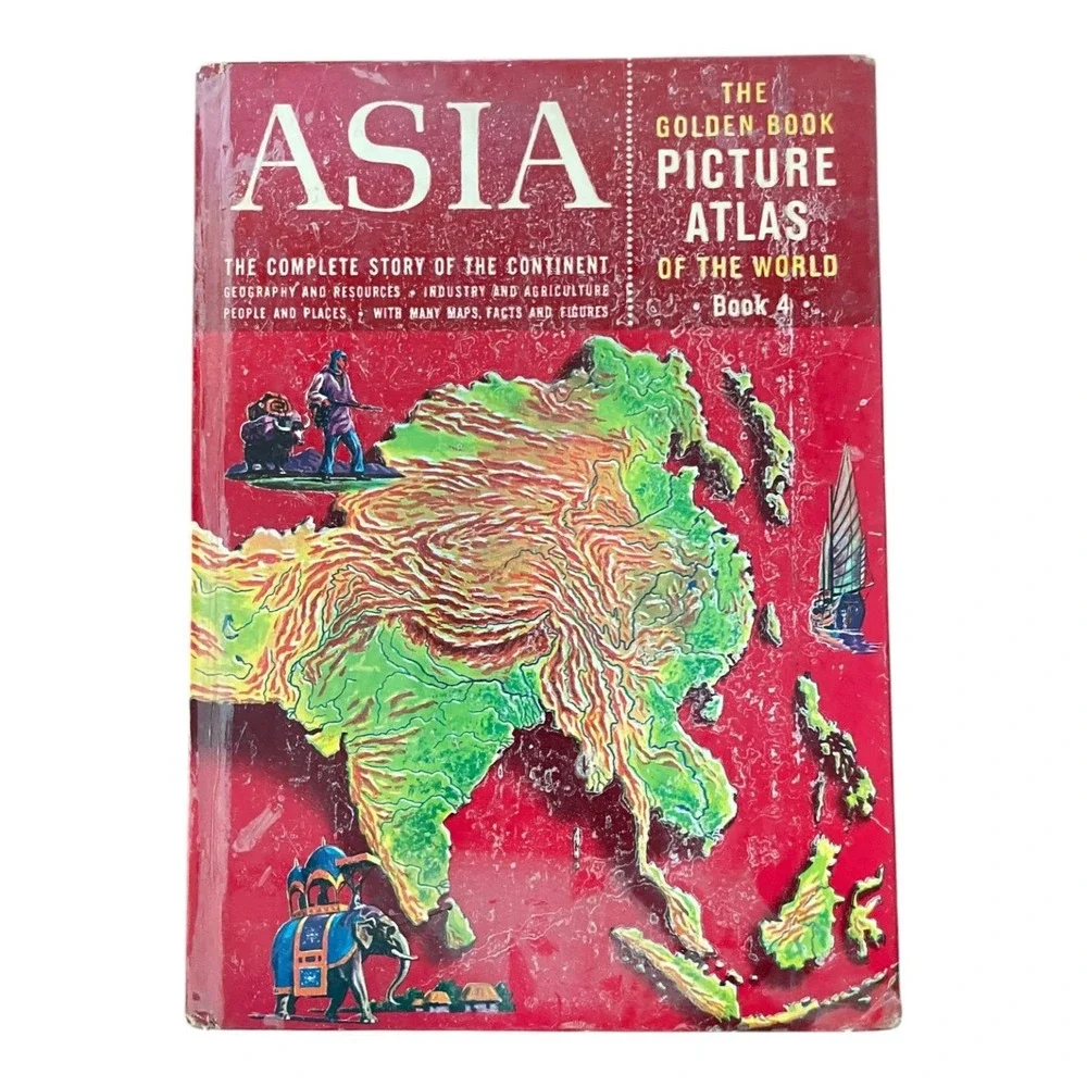 Vintage 1960 Golden Book Picture Atlas of the World Complete 6 Volume Set